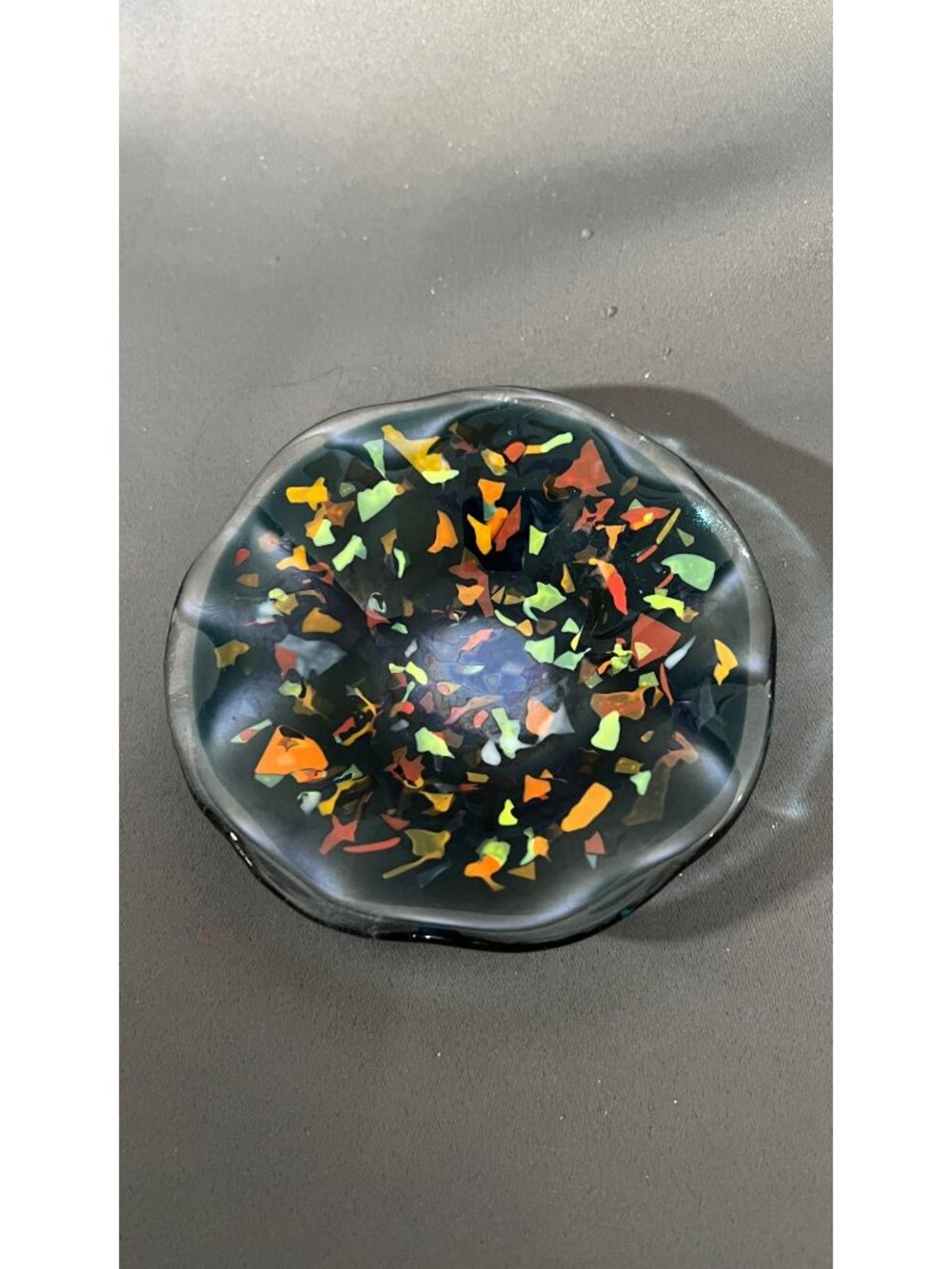 Handblown Glass Bowl With Colorful Mosaic Design